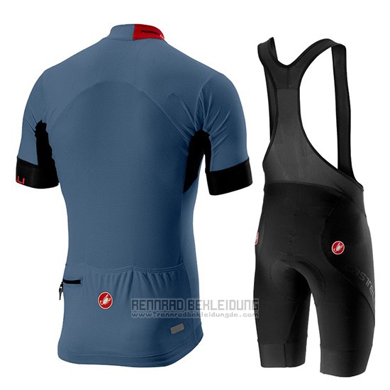 2019 Fahrradbekleidung Castelli Aero Race Blau Trikot Kurzarm und Overall