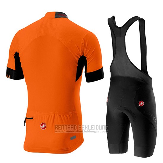 2019 Fahrradbekleidung Castelli Aero Race Orange Trikot Kurzarm und Overall