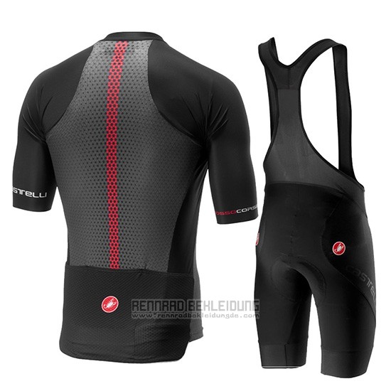 2019 Fahrradbekleidung Castelli Aero Race Shwarz Trikot Kurzarm und Overall