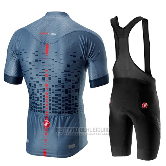 2019 Fahrradbekleidung Castelli Climber's 2.0 Grau Blau Trikot Kurzarm und Overall