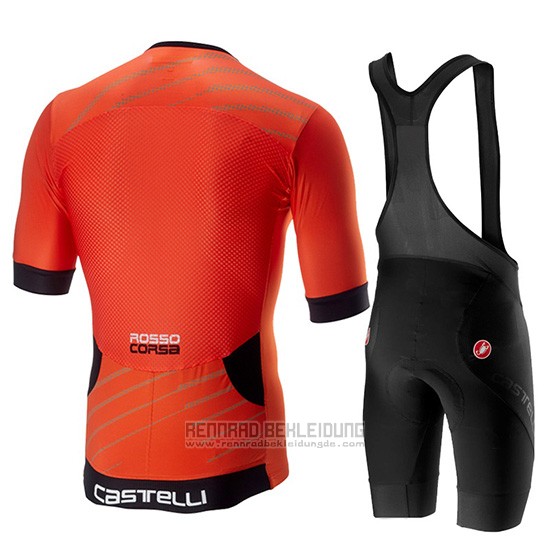 2019 Fahrradbekleidung Castelli Free Speed Race Orange Trikot Kurzarm und Overall