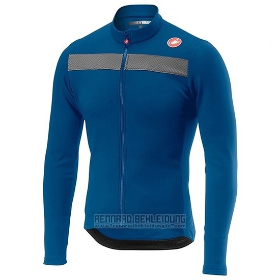 2019 Fahrradbekleidung Castelli Puro 3 Blau Shwarz Trikot Langarm und Tragerhose