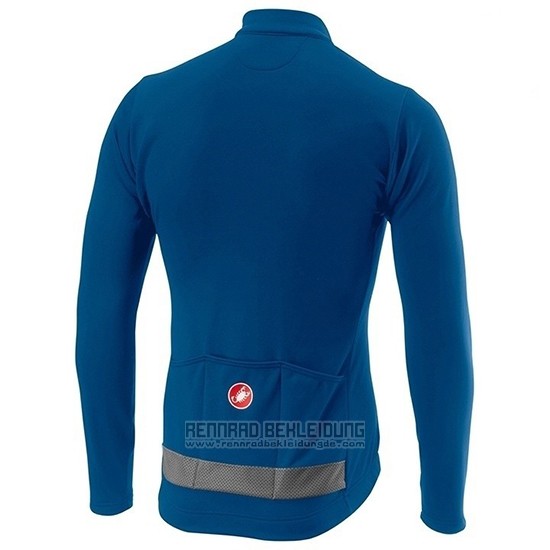 2019 Fahrradbekleidung Castelli Puro 3 Blau Shwarz Trikot Langarm und Tragerhose