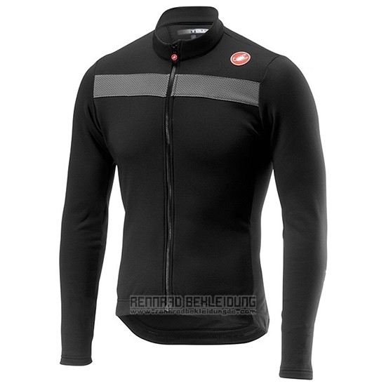 2019 Fahrradbekleidung Castelli Puro 3 Grau Shwarz Trikot Langarm und Tragerhose