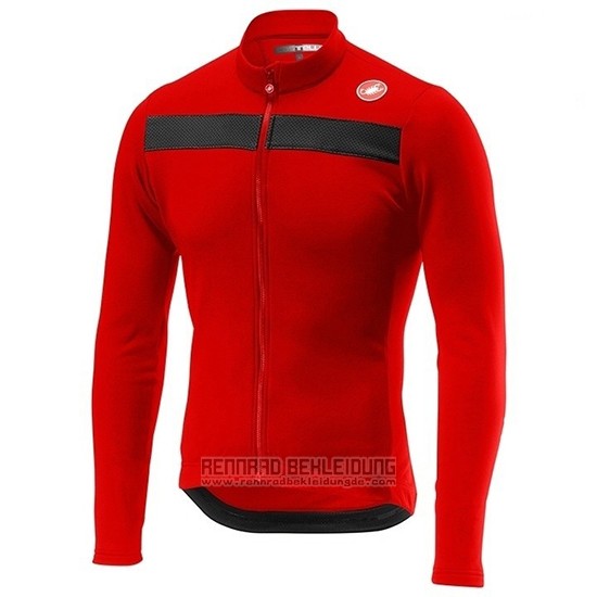 2019 Fahrradbekleidung Castelli Puro 3 Rot Shwarz Trikot Langarm und Tragerhose