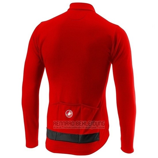 2019 Fahrradbekleidung Castelli Puro 3 Rot Shwarz Trikot Langarm und Tragerhose