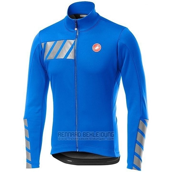 2019 Fahrradbekleidung Castelli Raddoppia 2 Blau Silber Trikot Langarm und Tragerhose