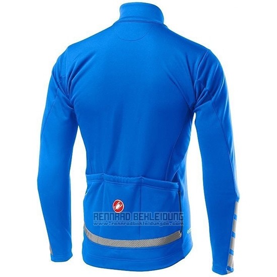 2019 Fahrradbekleidung Castelli Raddoppia 2 Blau Silber Trikot Langarm und Tragerhose