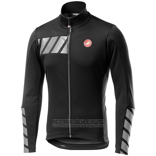 2019 Fahrradbekleidung Castelli Raddoppia 2 Shwarz Silber Trikot Langarm und Tragerhose