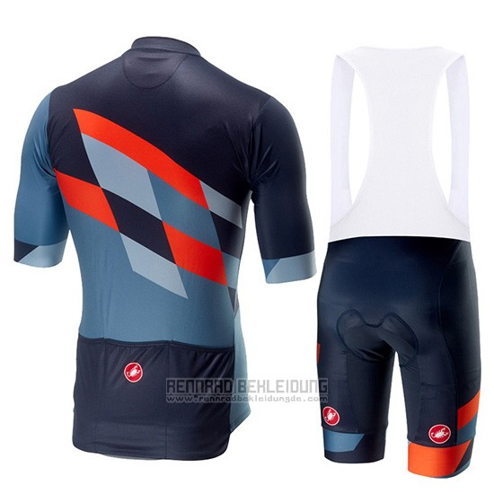 2019 Fahrradbekleidung Castelli Tabula Rasa Blau Orange Trikot Kurzarm und Overall