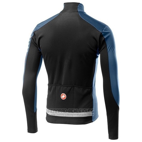 2019 Fahrradbekleidung Castelli Tras Blau Orange Trikot Langarm und Tragerhose