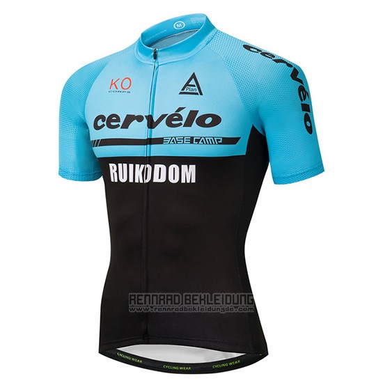 2018 Fahrradbekleidung Cervelo Blau und Shwarz Trikot Kurzarm und Tragerhose