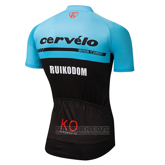 2018 Fahrradbekleidung Cervelo Blau und Shwarz Trikot Kurzarm und Tragerhose - zum Schließen ins Bild klicken