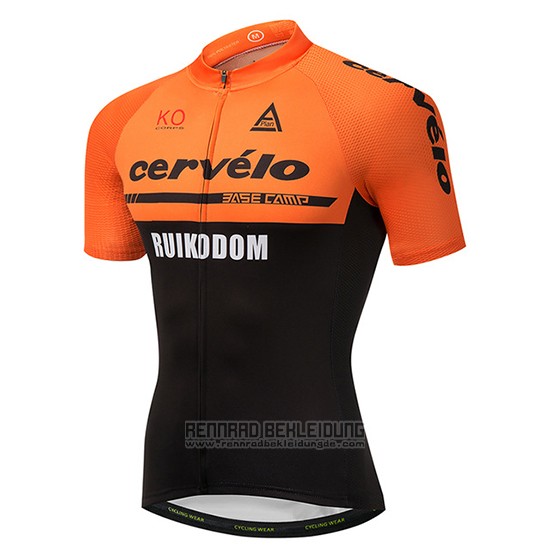 2018 Fahrradbekleidung Cervelo Orange und Shwarz Trikot Kurzarm und Tragerhose - zum Schließen ins Bild klicken