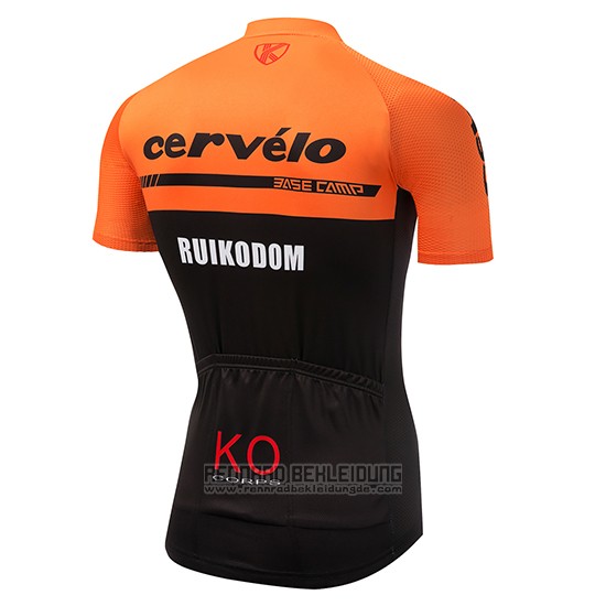 2018 Fahrradbekleidung Cervelo Orange und Shwarz Trikot Kurzarm und Tragerhose