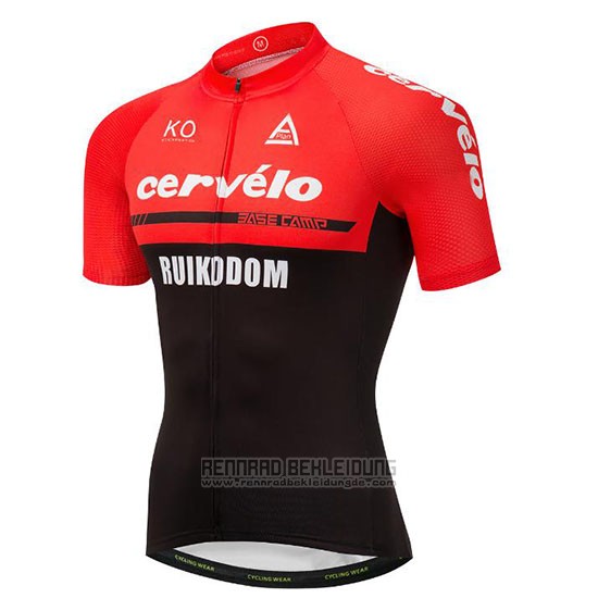 2018 Fahrradbekleidung Cervelo Rot und Shwarz Trikot Kurzarm und Tragerhose