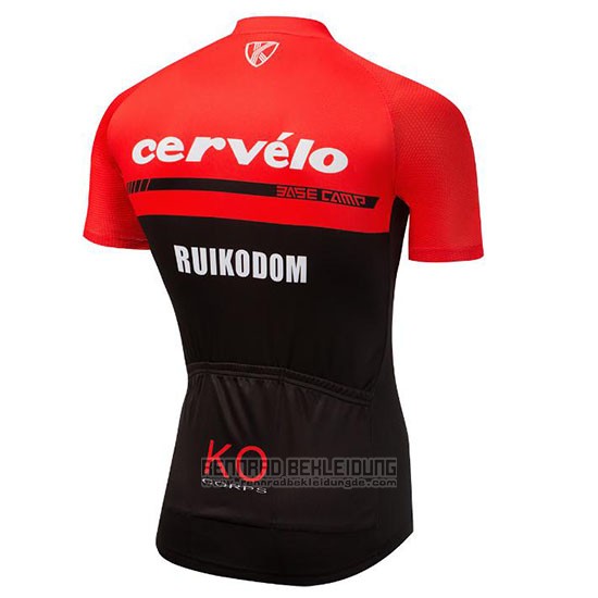 2018 Fahrradbekleidung Cervelo Rot und Shwarz Trikot Kurzarm und Tragerhose