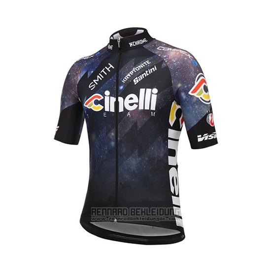 2018 Fahrradbekleidung Cinelli Shwarz Trikot Kurzarm und Tragerhose