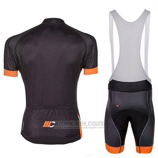 2018 Fahrradbekleidung Cipollini Easy Shwarz und Orange Trikot Kurzarm und Tragerhose