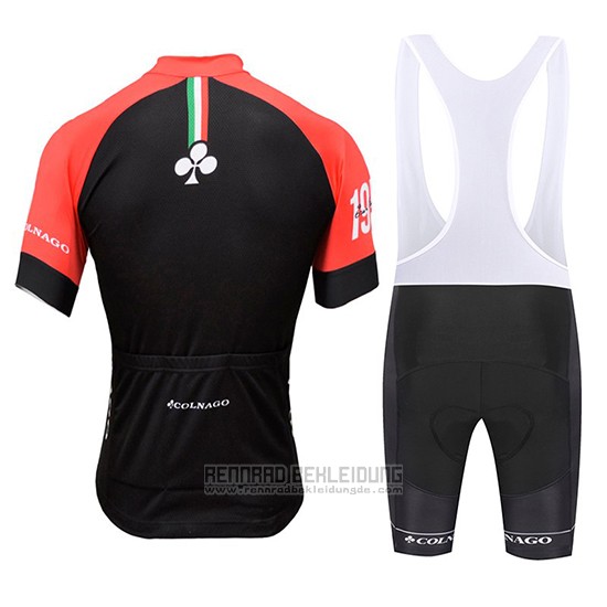 2019 Fahrradbekleidung Colnago Wei Shwarz Rot Trikot Kurzarm und Tragerhose