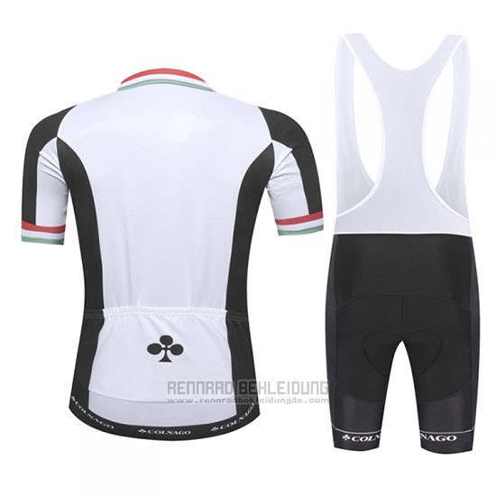 2019 Fahrradbekleidung Colnago Wei Shwarz Trikot Kurzarm und Tragerhose