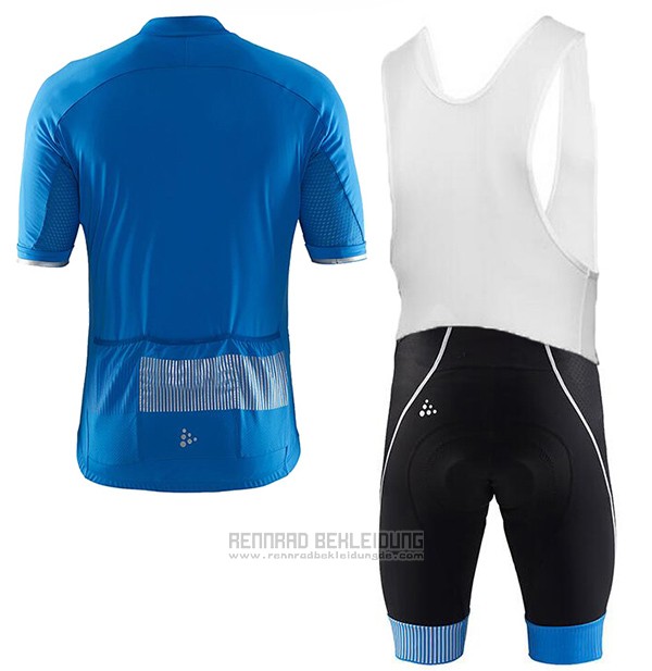 2017 Fahrradbekleidung Craft Blau Trikot Kurzarm und Tragerhose