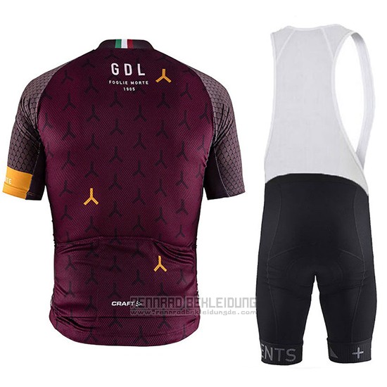 2018 Fahrradbekleidung Craft Monument Dunkel Rot Trikot Kurzarm und Tragerhose - zum Schließen ins Bild klicken