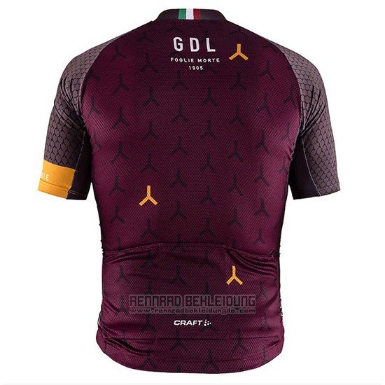 2018 Fahrradbekleidung Craft Monument Dunkel Rot Trikot Kurzarm und Tragerhose - zum Schließen ins Bild klicken