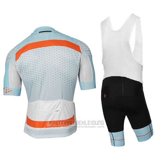 2018 Fahrradbekleidung Craft Route Licht Blau Trikot Kurzarm und Tragerhose