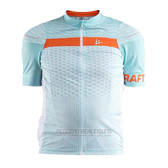 2018 Fahrradbekleidung Craft Route Licht Blau Trikot Kurzarm und Tragerhose