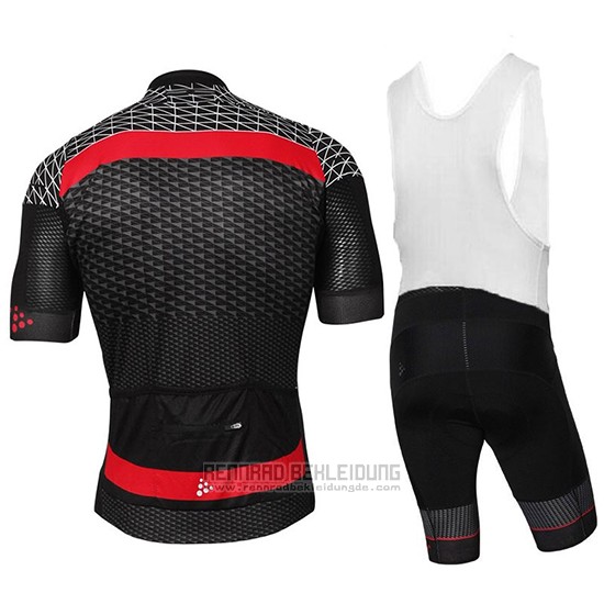 2018 Fahrradbekleidung Craft Route Shwarz und Rot Trikot Kurzarm und Tragerhose