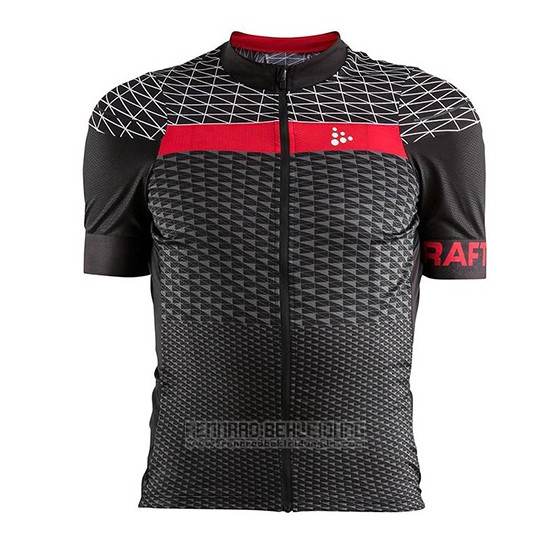 2018 Fahrradbekleidung Craft Route Shwarz und Rot Trikot Kurzarm und Tragerhose