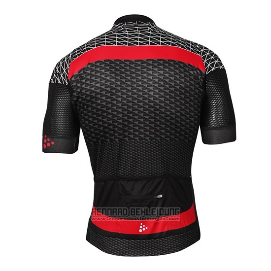 2018 Fahrradbekleidung Craft Route Shwarz und Rot Trikot Kurzarm und Tragerhose