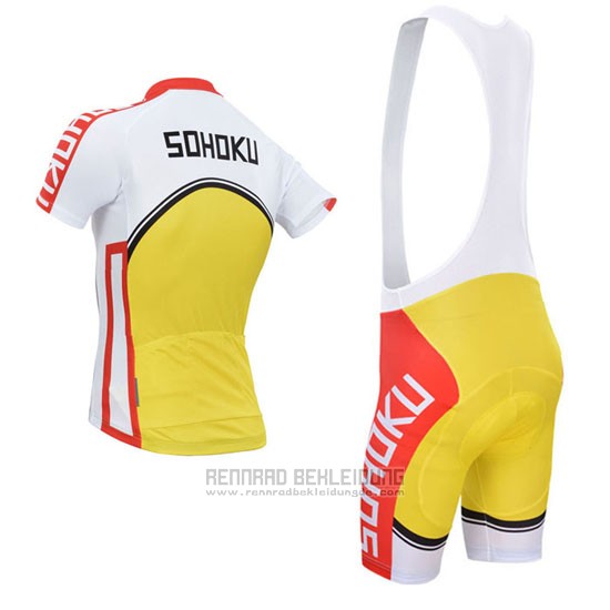 2014 Fahrradbekleidung Fox Cyclingbox Gelb und Rot Trikot Kurzarm und Tragerhose - zum Schließen ins Bild klicken
