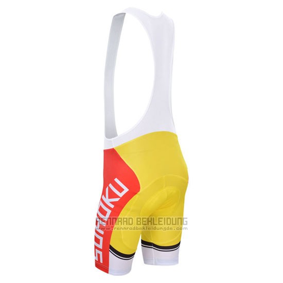 2014 Fahrradbekleidung Fox Cyclingbox Gelb und Rot Trikot Kurzarm und Tragerhose
