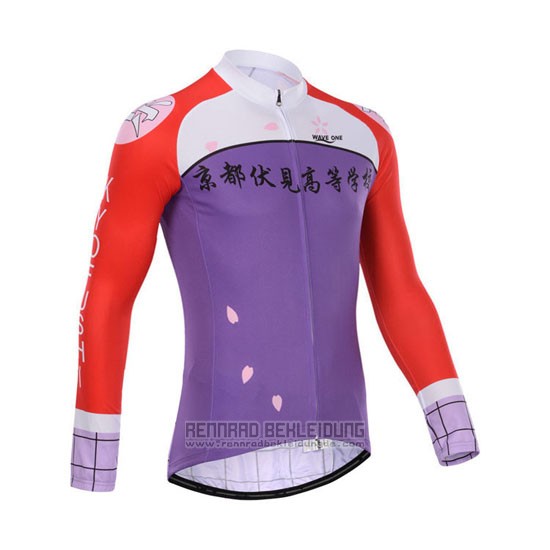 2014 Fahrradbekleidung Fox Cyclingbox Rot und Volett Trikot Langarm und Tragerhose