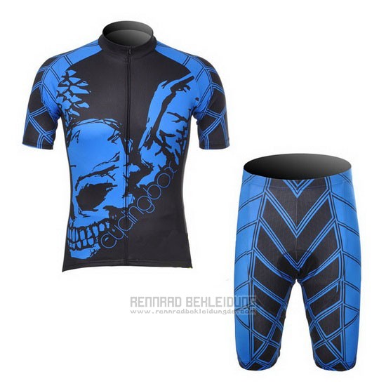 2014 Fahrradbekleidung Fox Cyclingbox Shwarz und Blau Trikot Kurzarm und Tragerhose