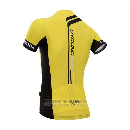 2014 Fahrradbekleidung Fox Cyclingbox Shwarz und Gelb Trikot Kurzarm und Tragerhose
