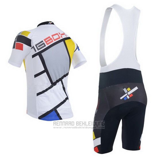 2014 Fahrradbekleidung Fox Cyclingbox Wei Trikot Kurzarm und Tragerhose