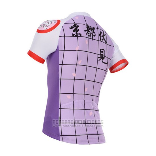2014 Fahrradbekleidung Fox Cyclingbox Wei und Volett Trikot Kurzarm und Tragerhose