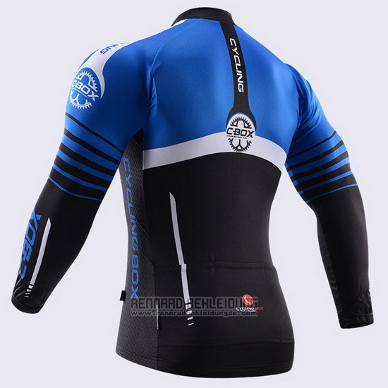 2015 Fahrradbekleidung Fox Cyclingbox Shwarz und Blau Trikot Langarm und Tragerhose - zum Schließen ins Bild klicken