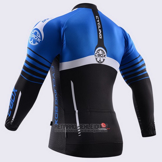 2015 Fahrradbekleidung Fox Cyclingbox Shwarz und Blau Trikot Langarm und Tragerhose