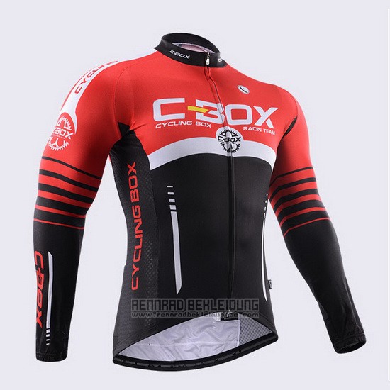 2015 Fahrradbekleidung Fox Cyclingbox Shwarz und Rot Trikot Langarm und Tragerhose