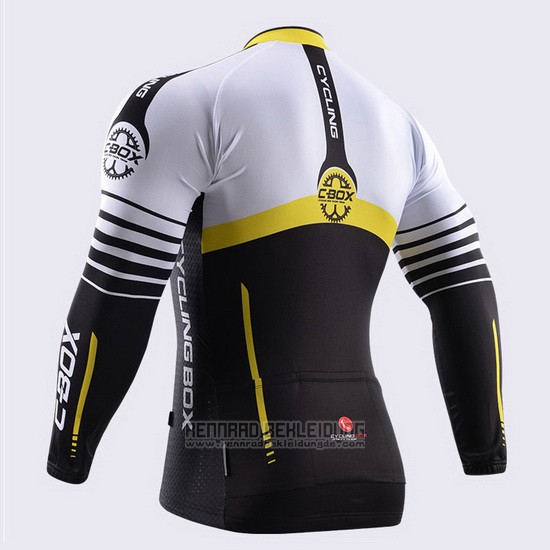 2015 Fahrradbekleidung Fox Cyclingbox Shwarz und Wei Trikot Langarm und Tragerhose