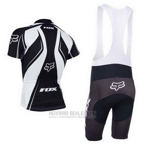 2013 Fahrradbekleidung Fox Wei und Shwarz Trikot Kurzarm und Tragerhose