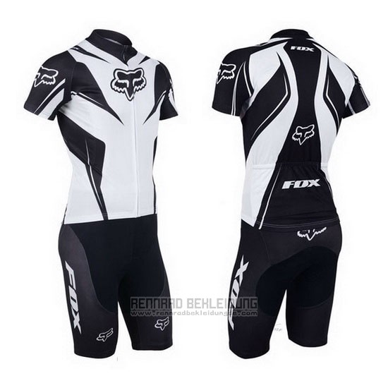 2013 Fahrradbekleidung Fox Wei und Shwarz Trikot Kurzarm und Tragerhose