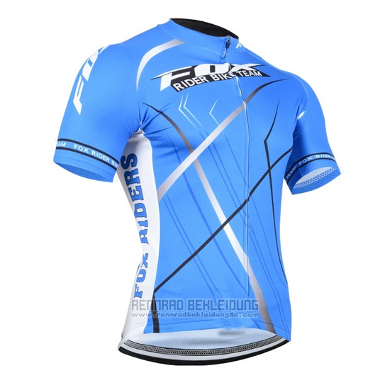 2014 Fahrradbekleidung Fox Azurblau Trikot Kurzarm und Tragerhose - zum Schließen ins Bild klicken