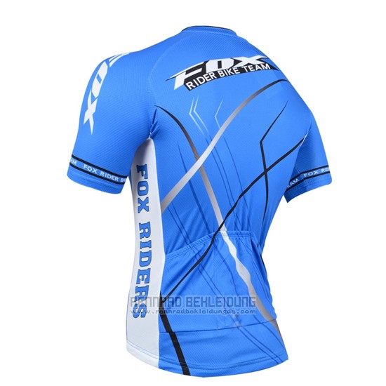 2014 Fahrradbekleidung Fox Azurblau Trikot Kurzarm und Tragerhose