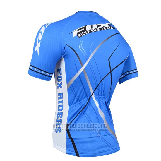 2014 Fahrradbekleidung Fox Azurblau Trikot Kurzarm und Tragerhose - zum Schließen ins Bild klicken