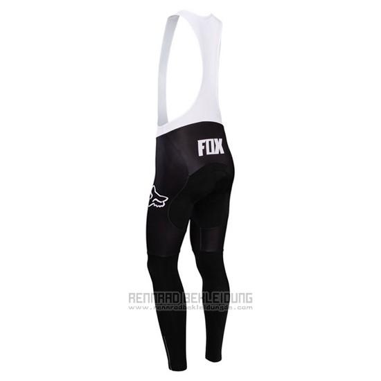 2014 Fahrradbekleidung Fox Azurblau und Shwarz Trikot Langarm und Tragerhose